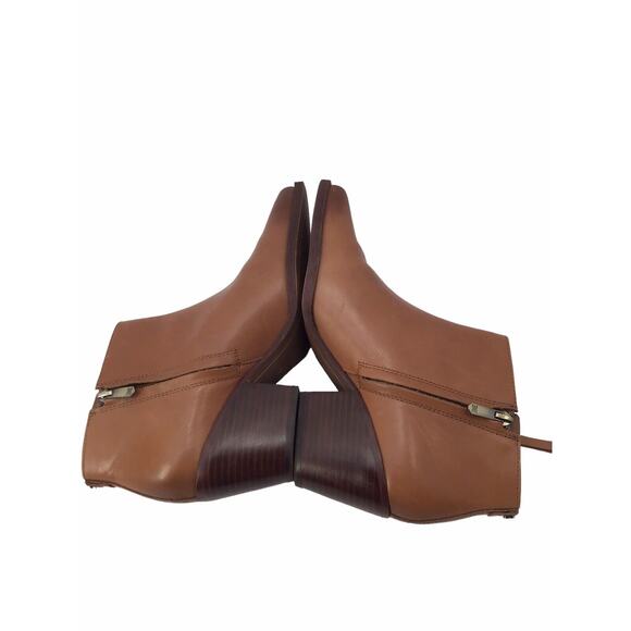 Sam Edelman Pointed Toe Stacked Block Heel Western Ankle Boots Size 7.5 Brown - Picture 6 of 11